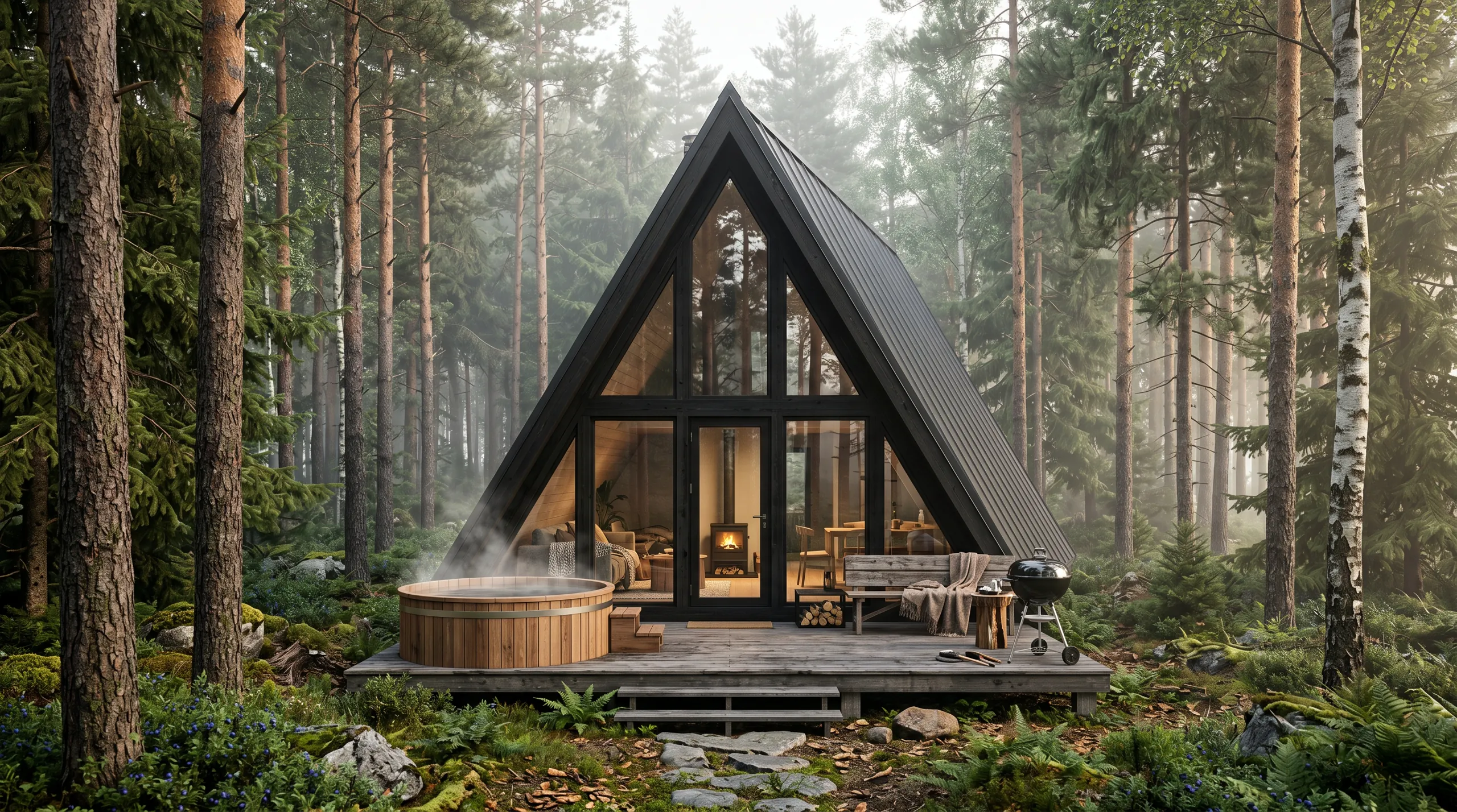A-frame в лесу